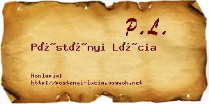 Pöstényi Lúcia névjegykártya